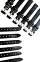 Black 12MMR ALLIGATOR LEATHER STRAP BAND FOR WATCH (LOT of6)