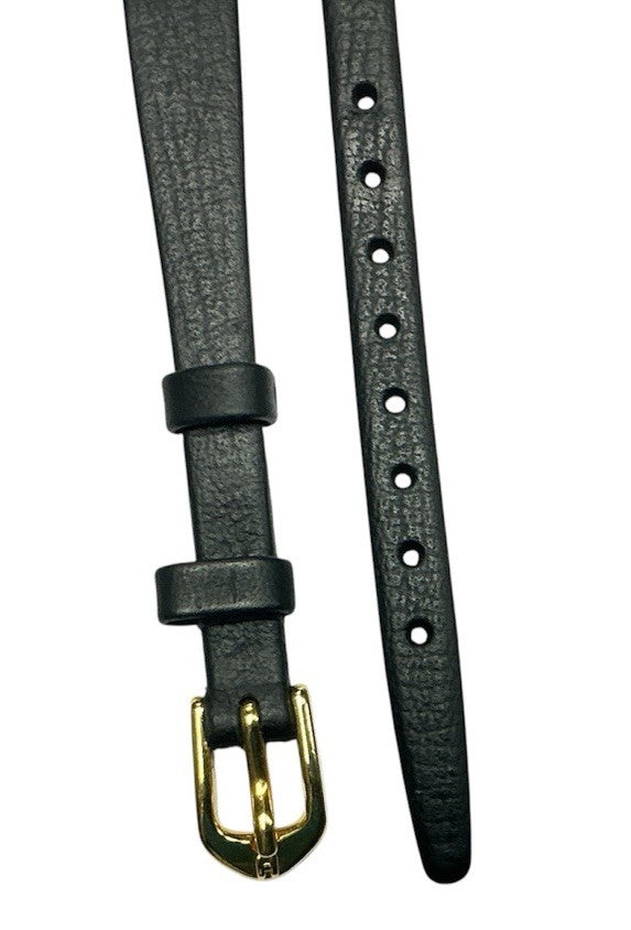 9 mm Hirsch Black Quality Calf Ladies Open Ended Watch Band