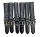 LOT OF 6 Watch Band Black Genuine Leather Padded, Stitched 20xxlMM