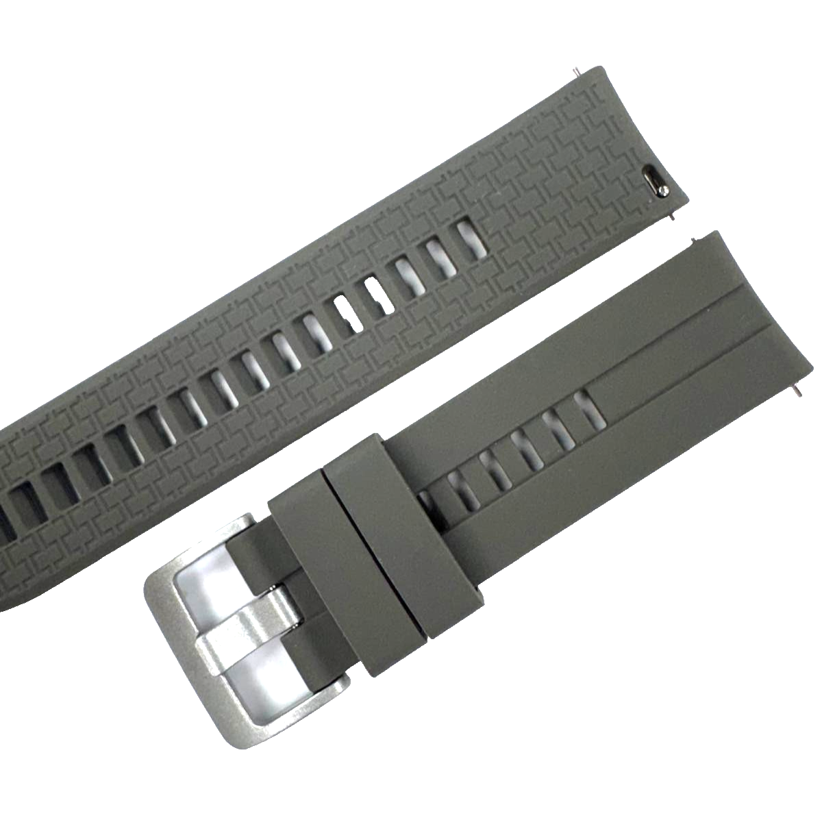 22 MM Rubber Silicone Sports Watch Band Quick Release Pin Gray Color