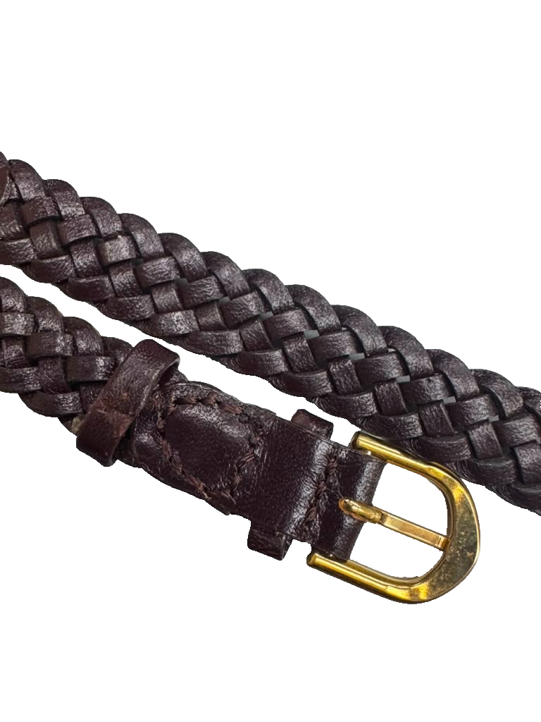 10MM, LOT OF 6 WATCH BANDS BRAIDED BROWN GENUINE LEATHER