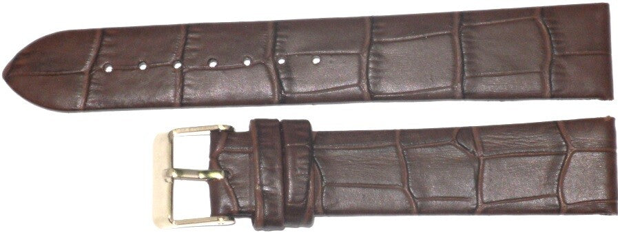 Lot of 6 Watch Band Genuine Leather Alligator Grain Brown Flat 16mm Best Quality