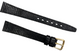14mm Black Padded & Stitched Genuine Lizard Watch Band-Black -MT-14