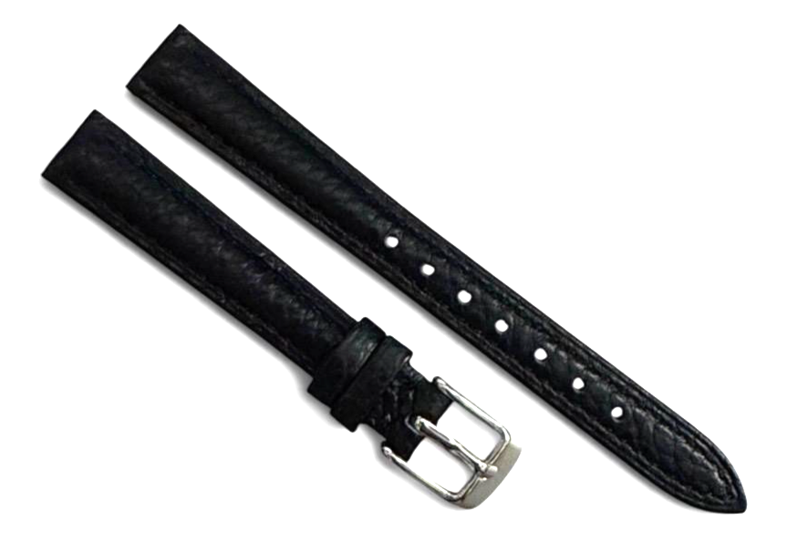 Black genuine Leather watch strap band New-12mm