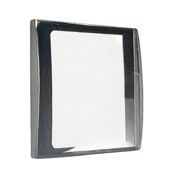 Sapphire Crystal Rado Single Domed Rectangular Shape Silver Border (27.7×26.2)mm