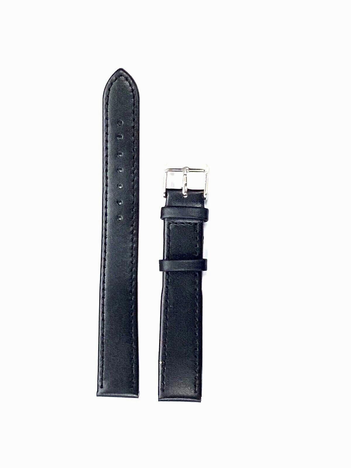LOT OF 6 Watch Band Flat Leather Plain Black 10,12,14,16,18,20,22,24mm XXL