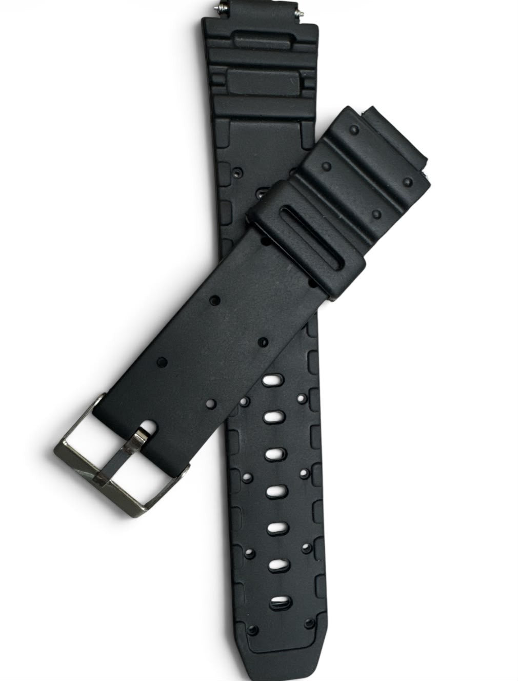 14MM BLACK PLASTIC PVC WATCH BAND FOR CASIO