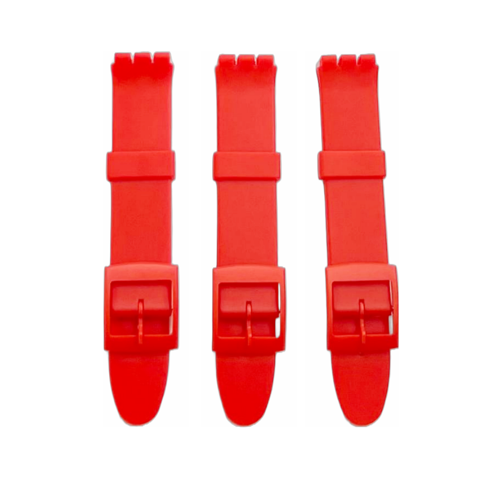 Swatch Replacement Plastic PVC Watch Band Flat without Pins 17mm