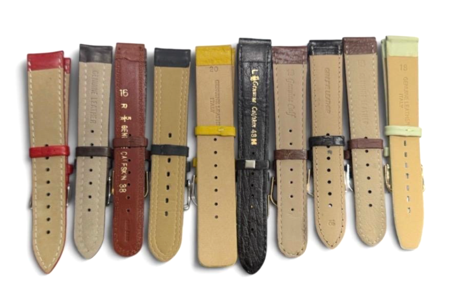 LOT OF 10 WATCH BANDS MIX SIZE STYLE AND COLORS 16/ 18/19/20mm