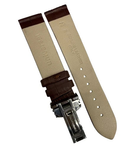 16MM 18MM 20MM 22MM 24MM BROWN WATCH BAND Alligator Grain Deployment Clasp