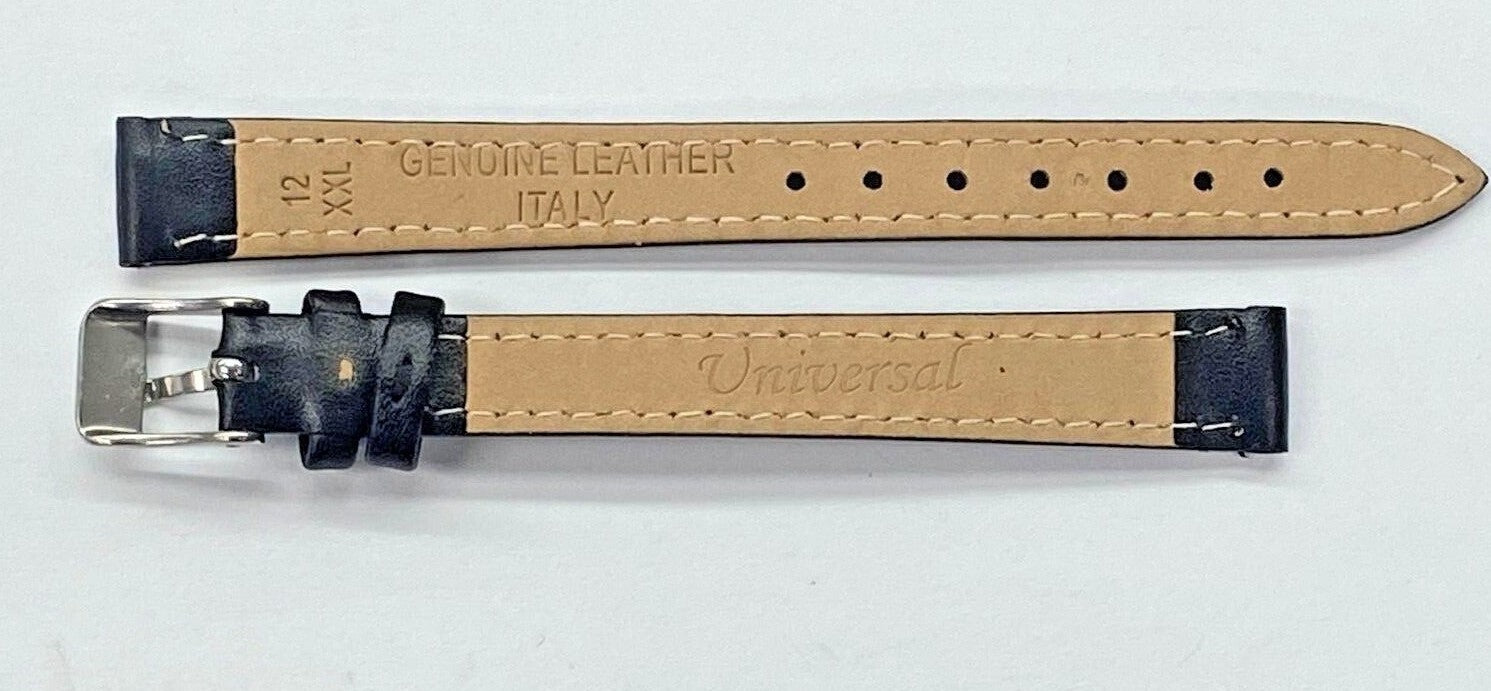 Watch Band Flat Genuine Leather Plain Brown 10,12,14,16,18,20,22 24mm XXL