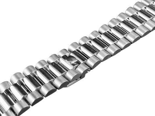 17mm Stainless Steel Watch Band w/ Fold‑Over Clasp | for Rolex President 904L