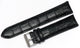24 mm Extra Long Alligator Grains Black Leather Watch Band for Men and Women