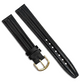 16mm Black color Genuine Leather Watch Band Gold Buckle