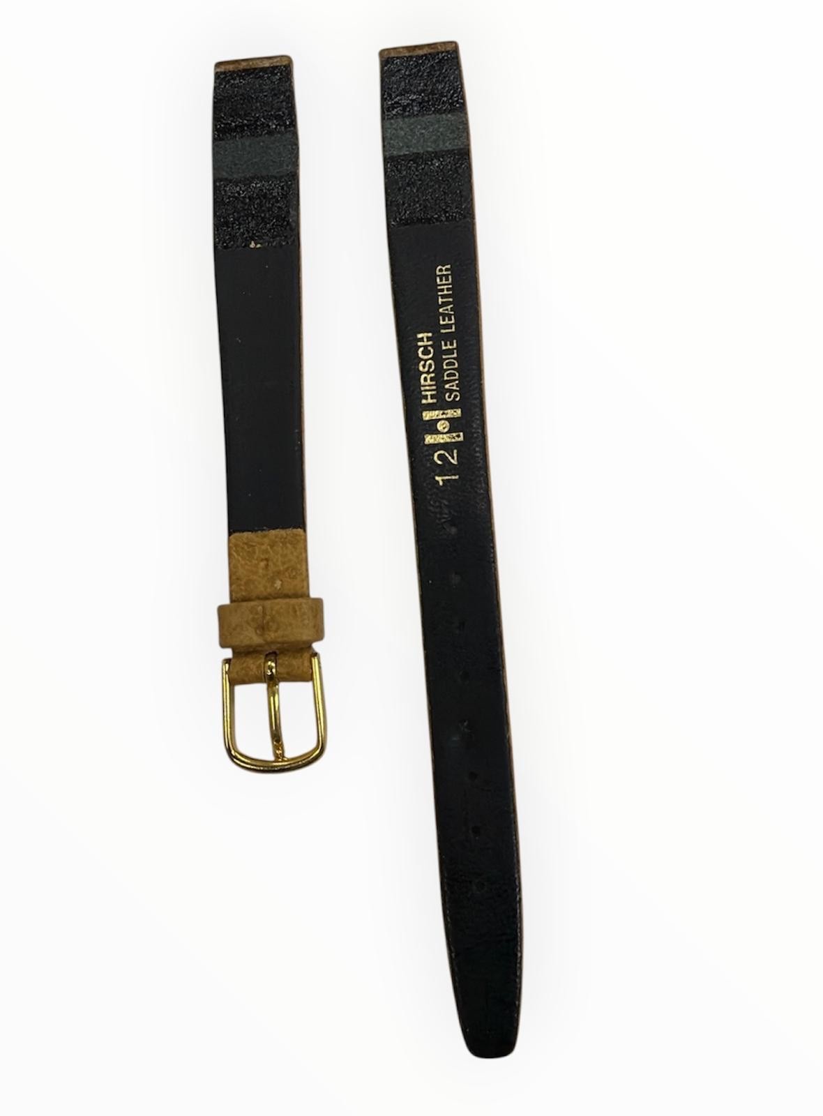 Ladies Hirsch vintage Open End watch band Saddle Leather 12mm