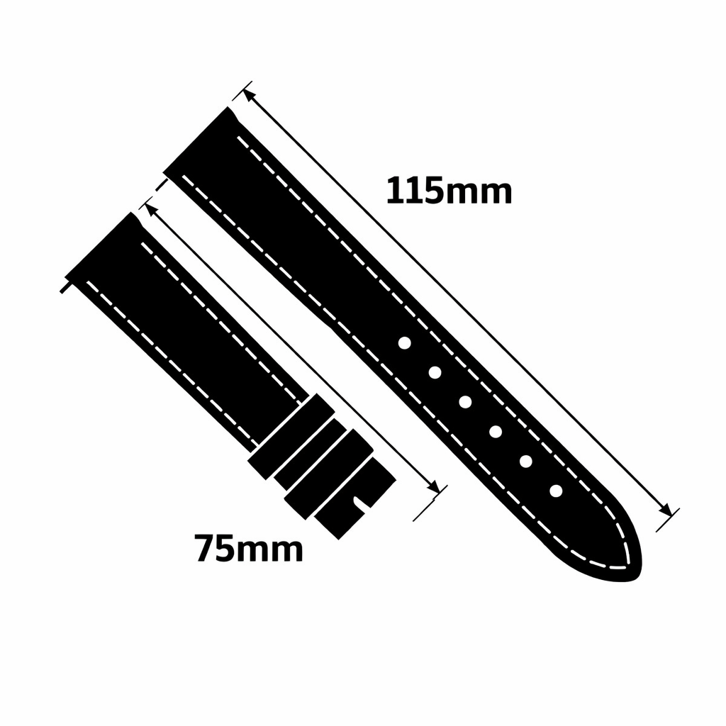 Genuine Patek Philippe dark Blue Leather Watch Band - 20mm x 16mm