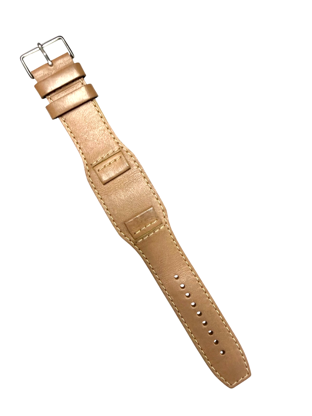 24mm Genuine Leather Watch Band Light Brown for Fossil & Guess Watches