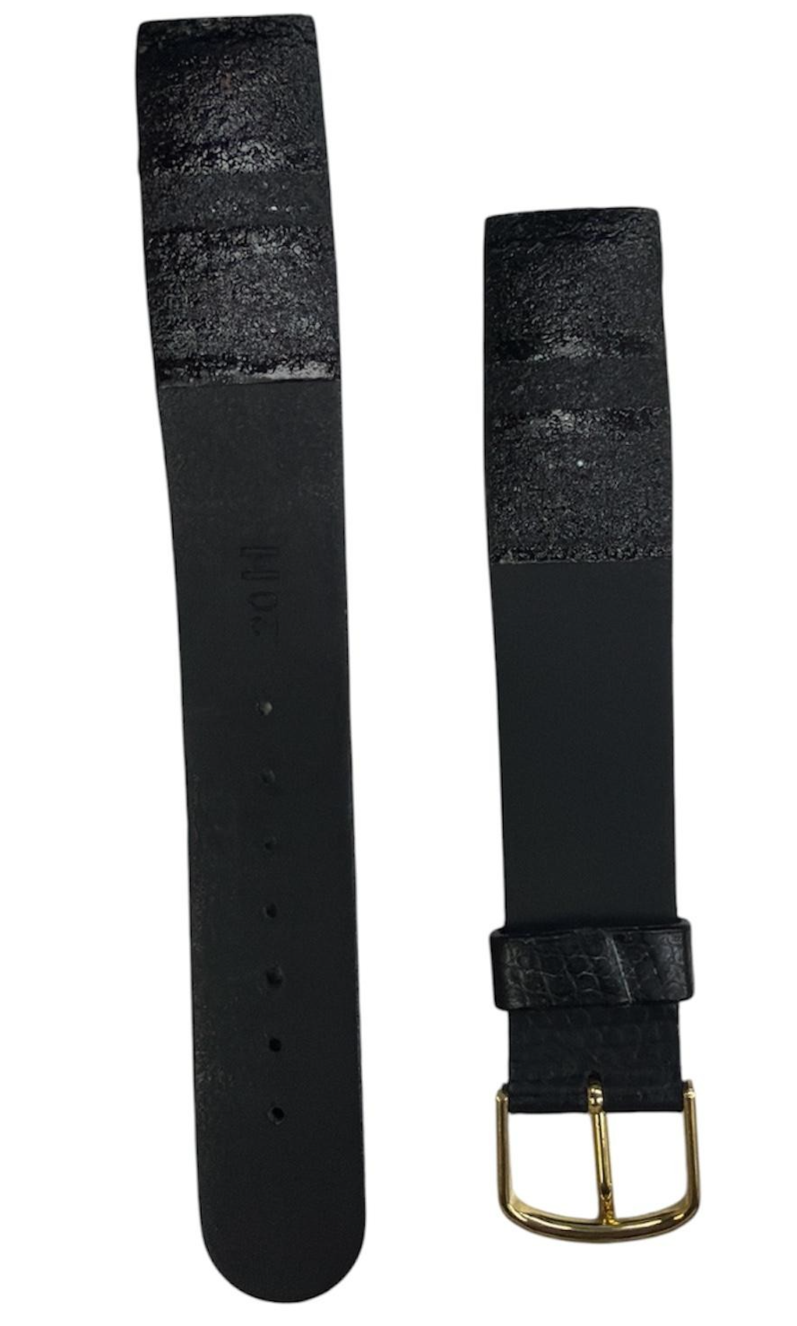 20mm Black Leather Watch Strap – Genuine Leather Band -MT 20