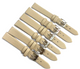 (Set of 6) Watch Band Genuine Leather Lizard Grain BIEGE Flat 12/14mm