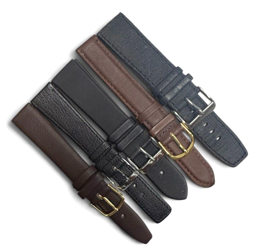 LIMITED LOT OF 10 WATCH LEATHER BANDS MIX SIZE STYLE AND COLORS 16-20mm