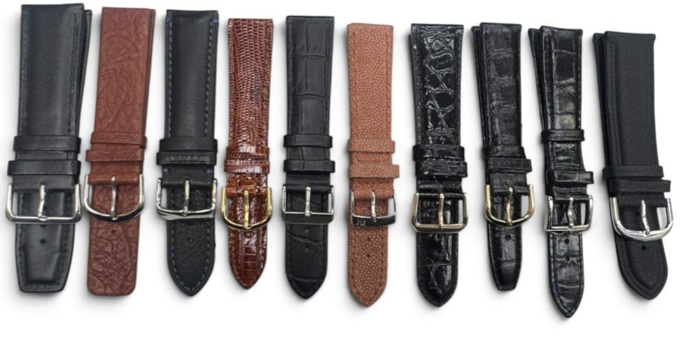 LOT OF 10 WATCH BANDS MIX SIZE STYLE AND COLORS 18MM-26MM