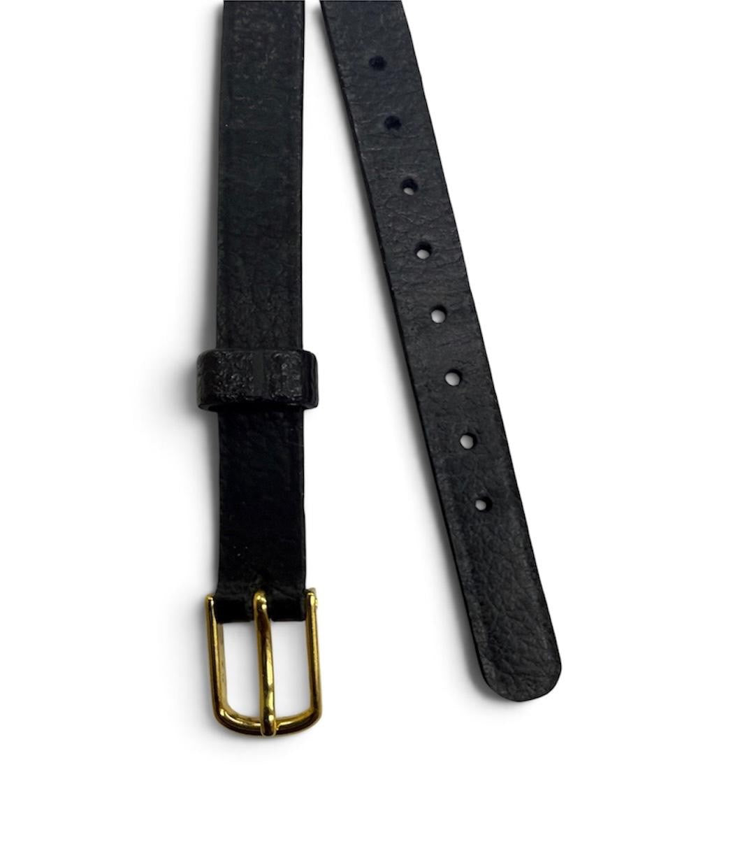 Hirsch- SPEIDEL  Saddle Leather Watch Band ,Open End 10mm- Black -Gold Buckle
