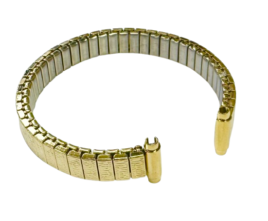 5 Pcs of 8-11MM GOLD Color Herringbone Pattern Stretch Band for Ladies Watches