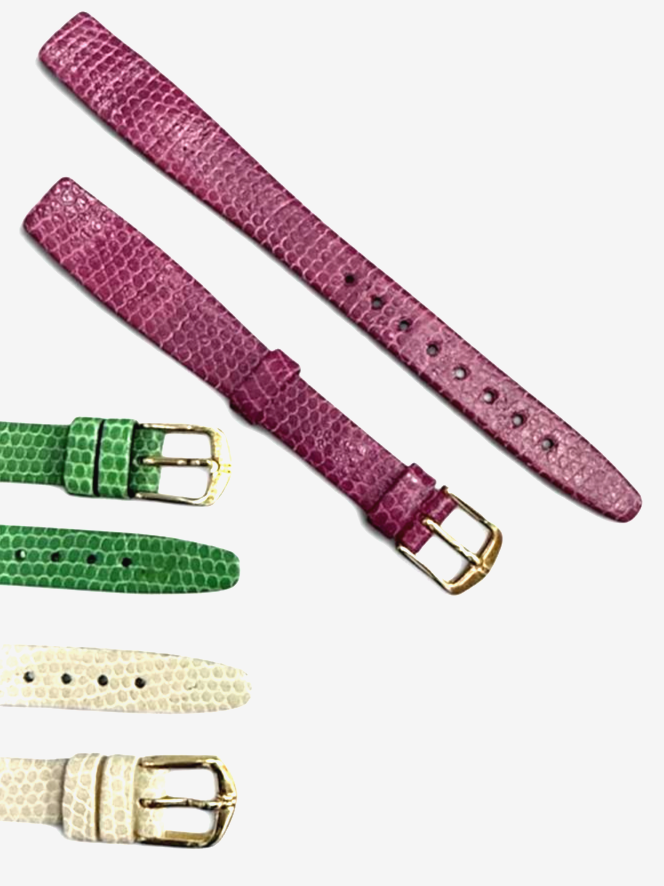 13mm Lizard Grain Genuine Leather - Open Ended Watch Band