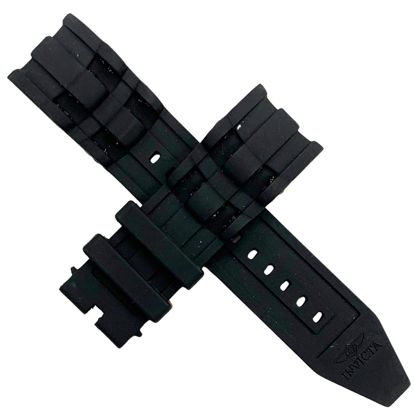 Invicta Style - Black Rubber Watch Band Strap - 26mm Wide 24mm Lug -