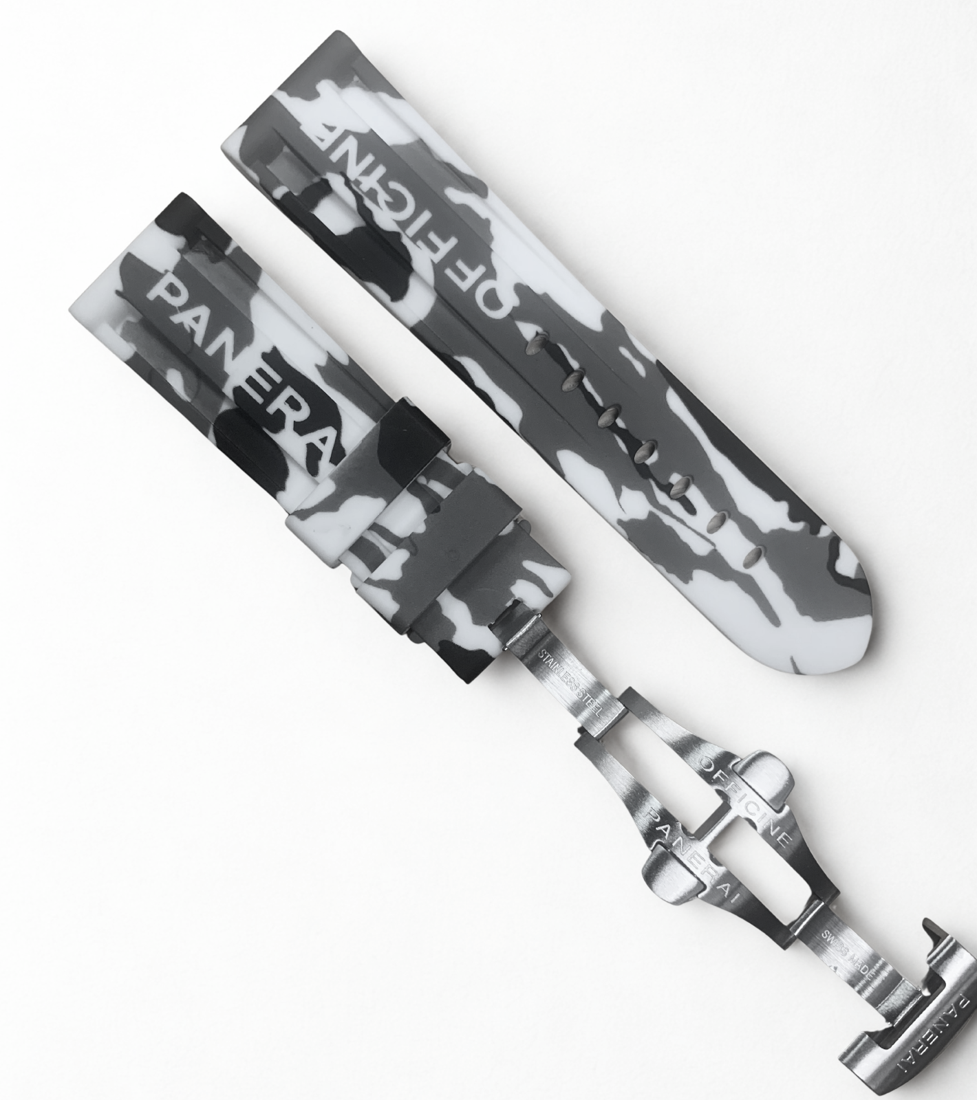 Rubber Watch Band 24mm/22mm - White Camouflage Color | For PANERAI OFFICIAL