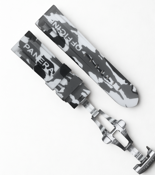 Rubber Watch Band 24mm/22mm - White Camouflage Color | For PANERAI OFFICIAL