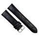 Watch Band Black Genuine Leather Alligator Grain Red Stitches 22mm XL