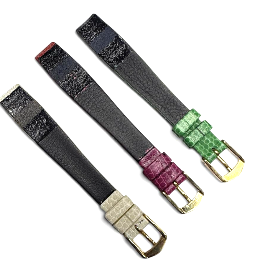 13mm Lizard Grain Genuine Leather - Open Ended Watch Band