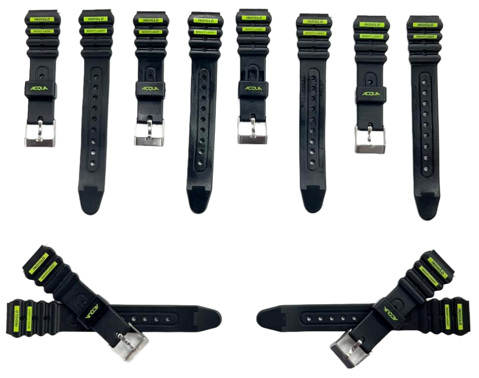 Water Resistant PVC Sport Watch Band Strap 16mm Fits Timex and Others
