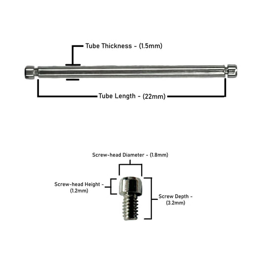 22x1.5mm Screw Lugs fit to High End Watches
