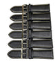 Watch Band Genuine Leather Plain PADDED With Stitches Black Color Of Size 24MM