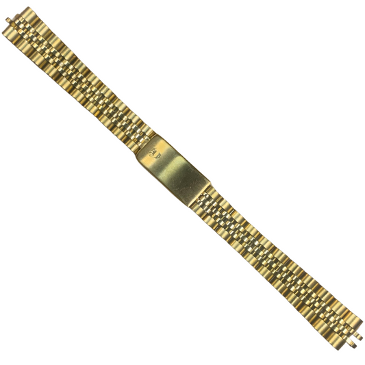 13mm Gold‑Tone Watch Band – Stainless Steel band w/ Clasp for Rolex Jubilee