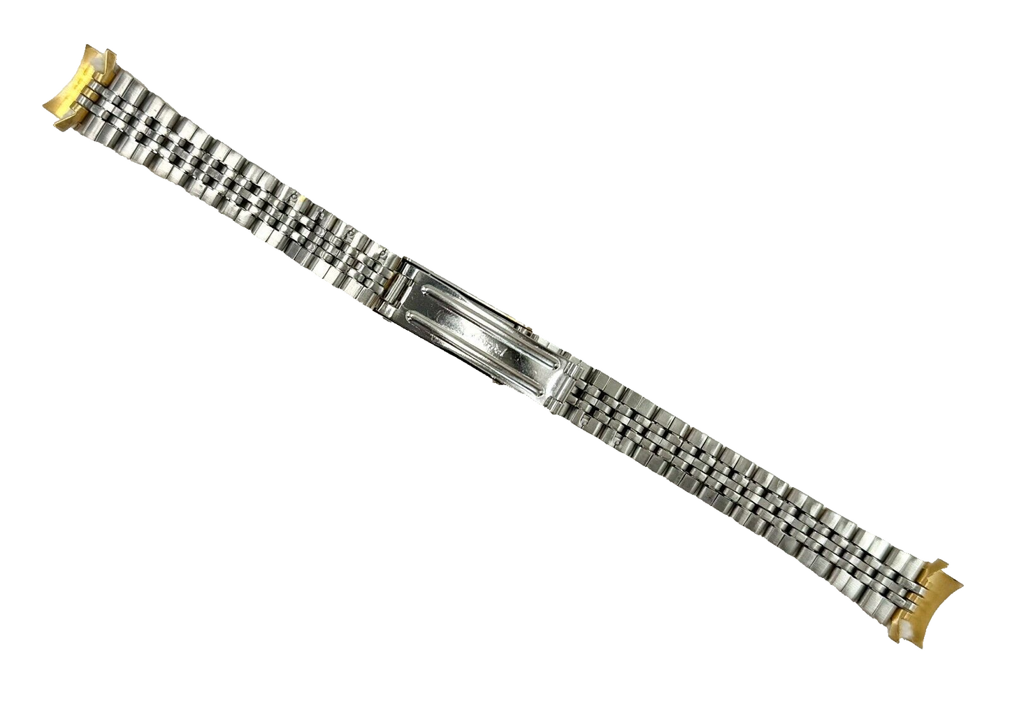 14MM Jubilee Designed GOLD Color Metal Ladies Band with Curved End