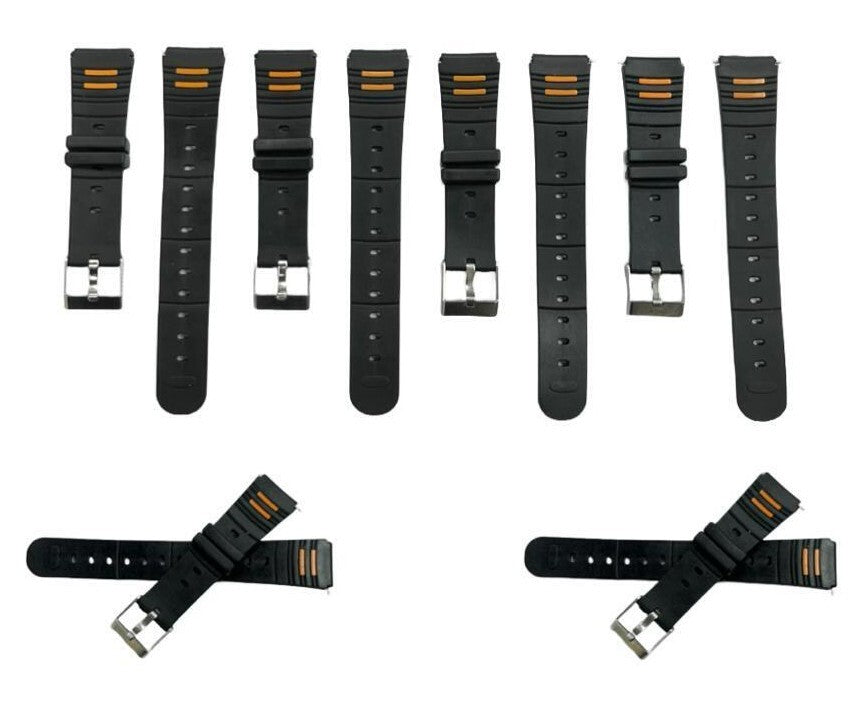 Water Resistant PVC Sport Watch Band Strap 16mm Fits Timex, Casio and others