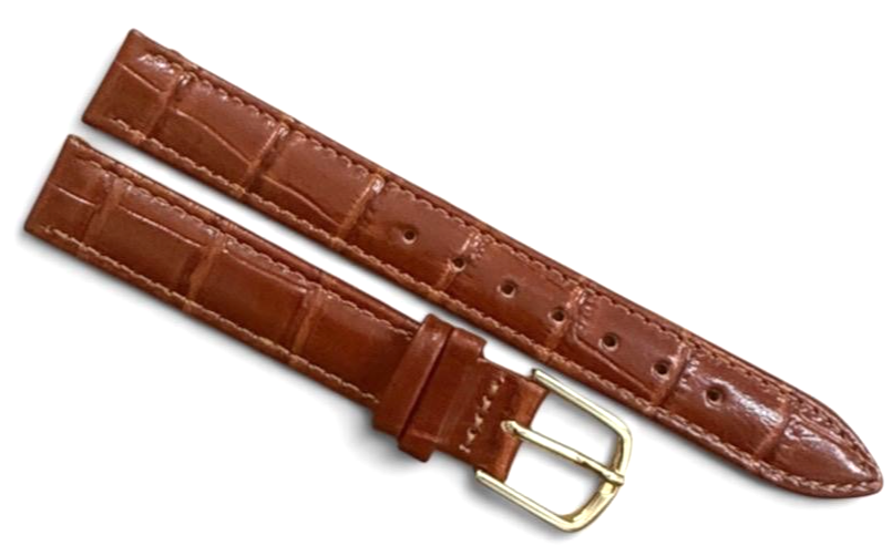 (set of 3)13MM BROWN ALLIGATOR LEATHER STRAP BAND gold Buckle with pins