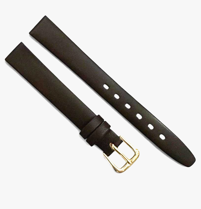 (set of 6) Brown 12MM FLAT LEATHER STRAP BAND FOR WATCH gold Buckle