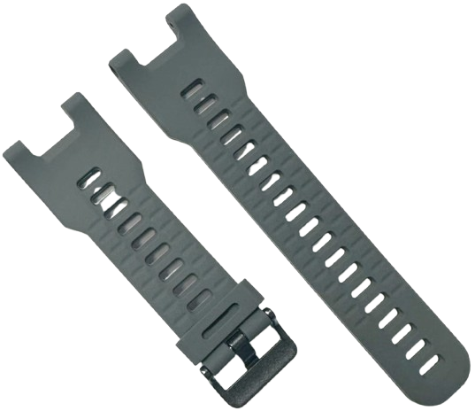 26mm Grey Rubber Watch Strap Band w/ Buckle & Tools