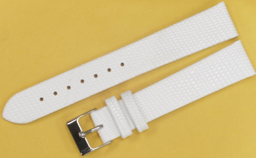 Watch Band Genuine Leather White Lizard Grain Flat 24*18MM Excellent Quality