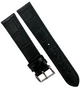 Watch Bands Genuine Leather Alligator Grain Black, Flat 20mm