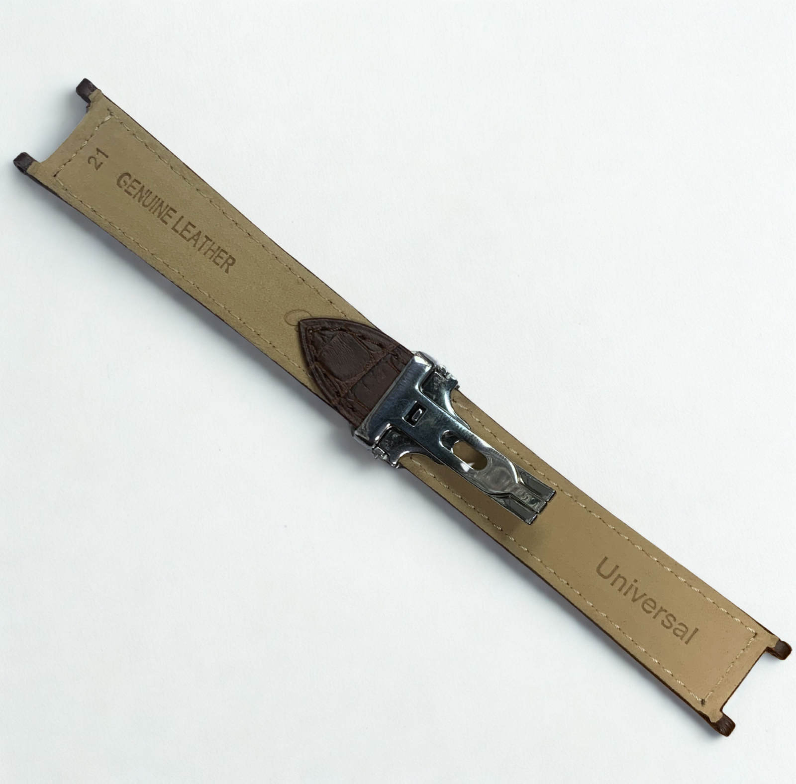 High-Quality Brown Leather Watch Band – 21mm for Cartier Watches | Steel Clasp