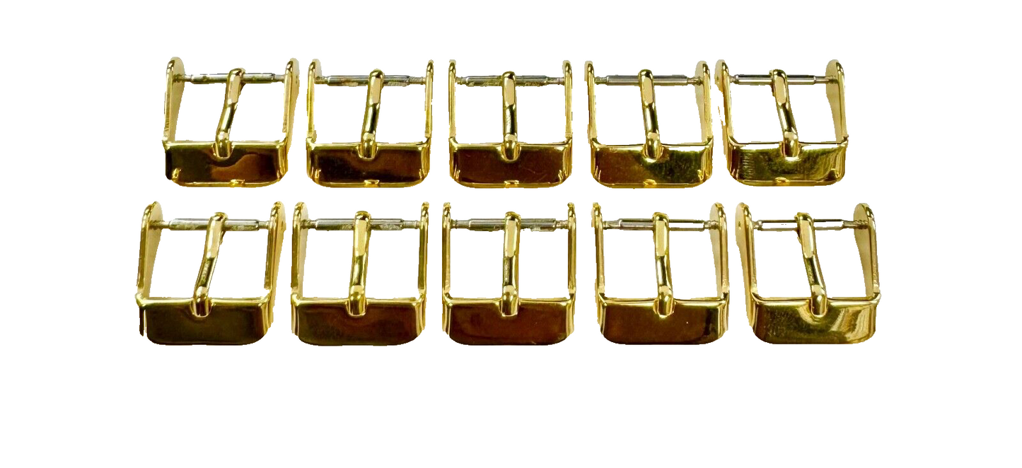14MM WATCH BUCKLE  FOR WATCH BAND STRAP SHINY GOLD ( 10 pcs in a bag)