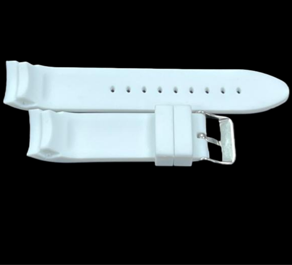 MULTICOLORS CURVED END RUGGED SILICONE SUPPORT WATCH BANDS, RUBBER STRAP 22MM