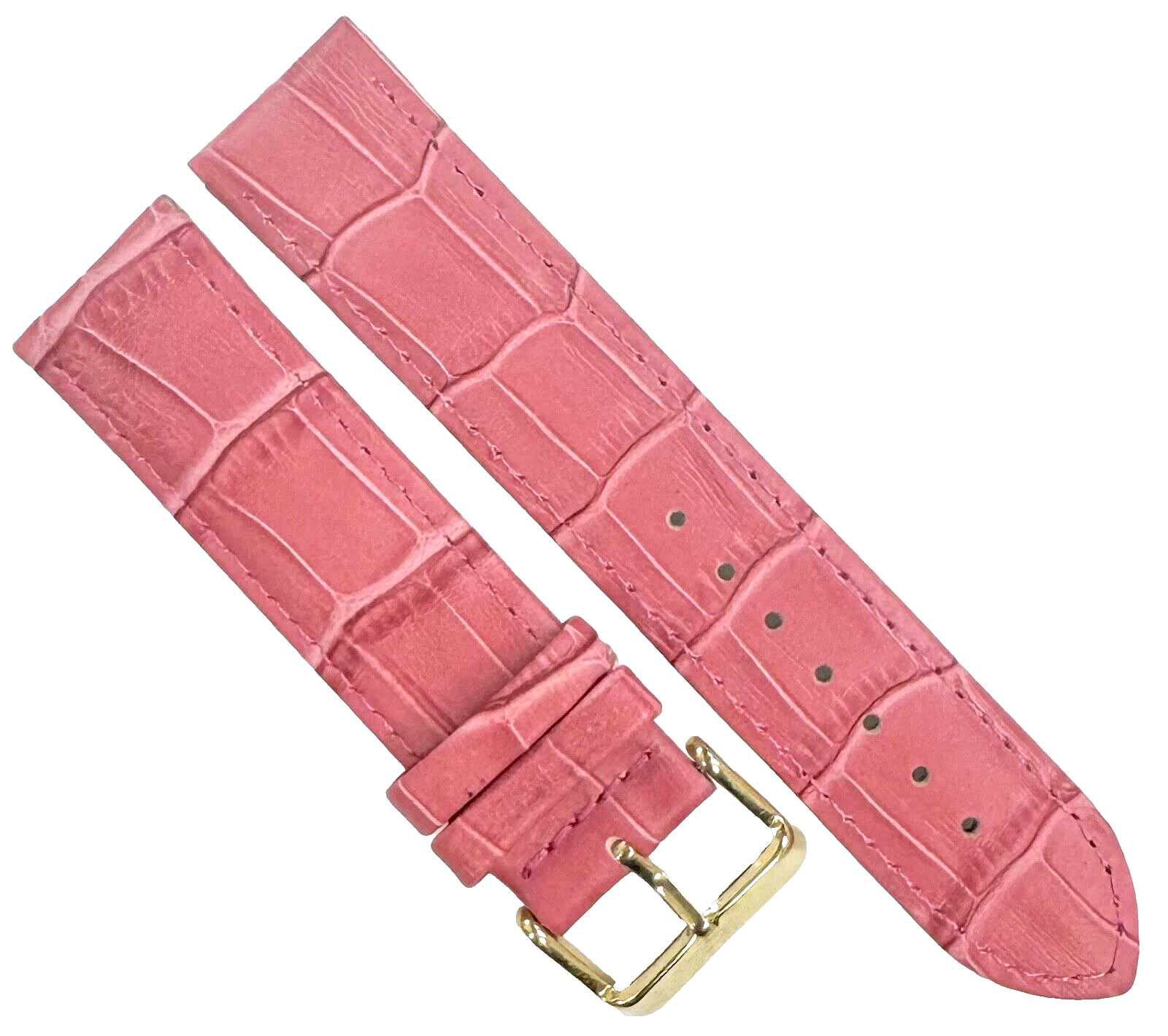 20x20MM Pink Genuine Leather Alligator Grains Watch Band, Lot of 6 bands