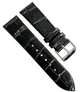 Best Quality\Watch Band Short 20MM Genuine Leather Black Alligator Grain Flat
