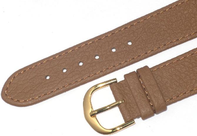 Lot of 6 Watch Bands Flat Genuine Leather 18mm,20mm L.Brown (Tan) ( A1 Quality)